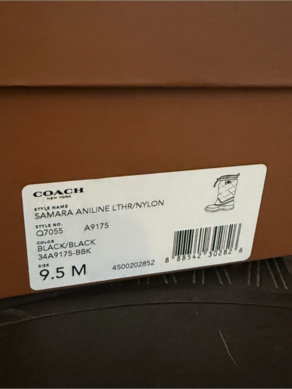 Coach Samara Black Nylon and Quilted Slip-On Winter Boots